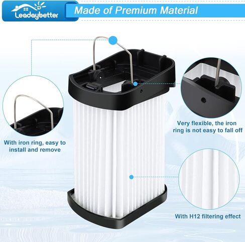 Leadaybetter 4 Pack Fabric Filter Replacement for Shark Wandvac | Compatible with WV401, WV401BL, WV401PK, WV410BL, WV410PR Cordless Handheld Vacuum, Replaces XFFWV400, Washable Reusable in Kuwait