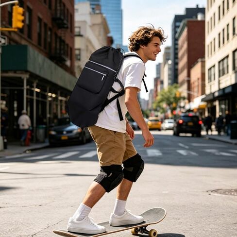 Skateboard Bag,Lightweight Large Capacity - Travel Skateboarding Gear Bag | for Longboarding Roller Skating Daily Commuting School Outdoor in Kuwait