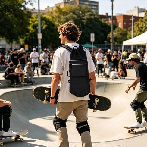 Skateboard Bag,Lightweight Large Capacity - Travel Skateboarding Gear Bag | for Longboarding Roller Skating Daily Commuting School Outdoor in Kuwait