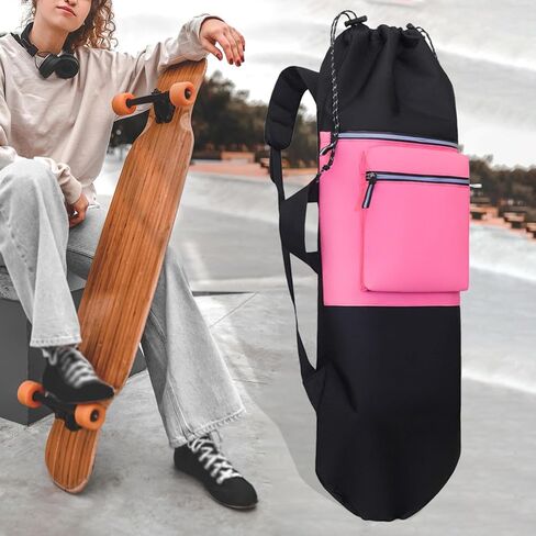 predolo Skateboard Backpack Longboard Carry Case Travel Bag Organizer Handbag Drawstring Closure Waterproof Oxford Cloth suitable for travel outdoor in Kuwait