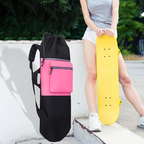 predolo Skateboard Backpack Longboard Carry Case Travel Bag Organizer Handbag Drawstring Closure Waterproof Oxford Cloth suitable for travel outdoor in Kuwait