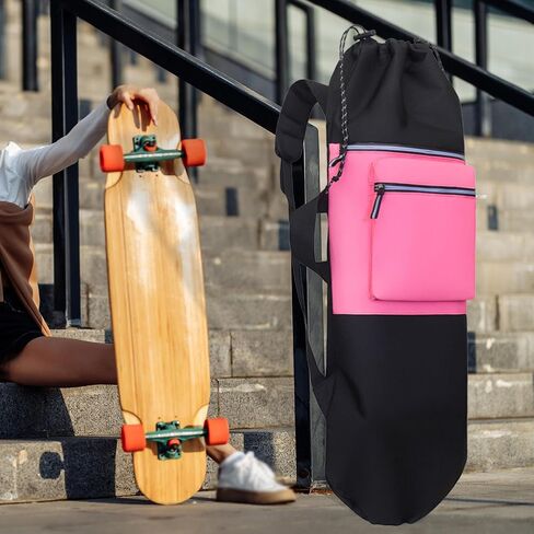 predolo Skateboard Backpack Longboard Carry Case Travel Bag Organizer Handbag Drawstring Closure Waterproof Oxford Cloth suitable for travel outdoor in Kuwait