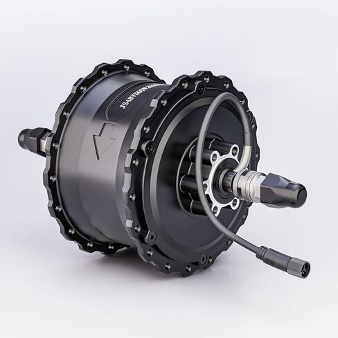 1500W Electric Bicycle Hub Motor, 52V Ebike Hub Motor, 95 N·m, 9 Pin, Rear Wheel, for 4.0" Fat Tires, Standard 170-175mm Dropout, Left-Side Cable Exit in Kuwait