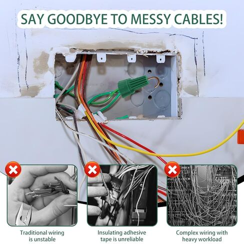 150PCS Green Wire Nuts with Hole,Quick Twist-On PP Wire Caps for 14-10AWG Cable Grounding, Bulk Pack Winged Ground Ideal Electrical Connectors in Kuwait