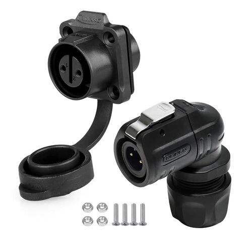 CNLINKO LP12 3 دبوس موصل صناعي بزاوية قائمة IP68 مقاوم للماء | موصل دائري، غلاف PBT، M12، 5A 125V، قابس كهربائي، حامل لوحة شفة، للأماكن الخارجية، البحرية، الطيران، المركبات in Kuwait