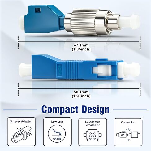 4-Pack Fiber Optic Adapter Kit, 2 x FC Male to LC Female Hybrid Optical Fiber Convertor Adapter + 2 x LC Female to SC Male Hybrid Flange Singlemode 9/125 SM Optical Fiber Adapter Connector in Kuwait