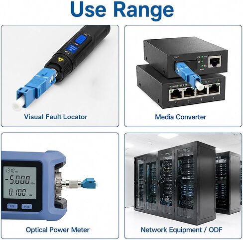 4-Pack Fiber Optic Adapter Kit, 2 x FC Male to LC Female Hybrid Optical Fiber Convertor Adapter + 2 x LC Female to SC Male Hybrid Flange Singlemode 9/125 SM Optical Fiber Adapter Connector in Kuwait