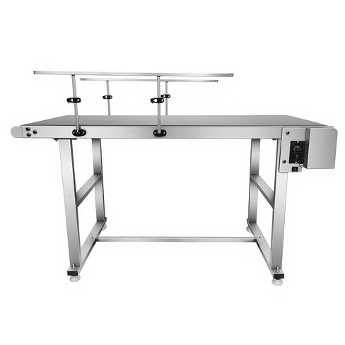 Motorized Conveyor Table for Small Parts, Variable Speed 3-120 RPM Forward Reverse Operation, Overheat Shutoff Protection, 31.5in PVC Belt Anti-Static Waterproof in Kuwait