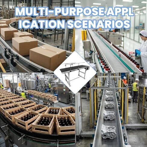 Motorized Conveyor Table for Small Parts, Variable Speed 3-120 RPM Forward Reverse Operation, Overheat Shutoff Protection, 31.5in PVC Belt Anti-Static Waterproof in Kuwait