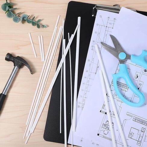 25Pcs Plastic Tubing 5 Sizes ABS White Round Bars Rod Hollow Tube for DIY Sand Table Architectural Model Making(Ø2mm 3mm 4mm 5mm 6mm, 9.8 Inch Long) in Kuwait