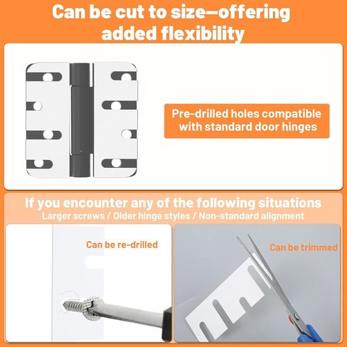 9 PCS 4 Inch Door Hinge Shims, Plastic Hinge Shims for Door Alignment, Reusable Doors Hinges Adjustment Tool for Sagging Doors, No Removal Needed Repair Kit in Kuwait