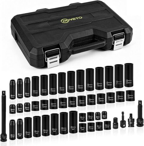 29-Piece 3/4" Drive Impact Socket Set, SAE 3/4" to 1/2", 6-Point Design, Cr-Mo, Rugged Construction, with Heavy-Duty Storage Case – Ideal for Auto Repair & Household Use in Saudi Arabia