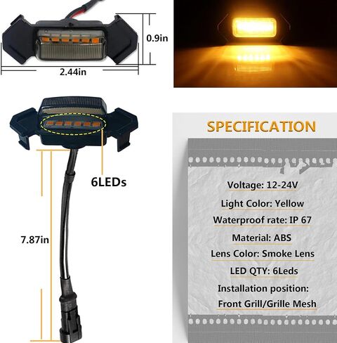 4Pcs LED Grille Lights Waterproof Amber LED Front Grille Lamp for Toyotaa Grille Light 2016-2019 Tacoma TRD Pro Grille with Wiring Harness Fuse Adapter… in Saudi Arabia