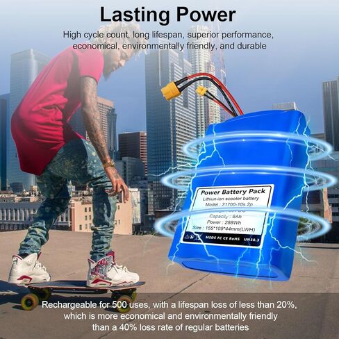 36V 8Ah 10S2P Electric Skateboard Battery 288Wh for Meepo V5ER/ MINI5 ER Electric Skateboard Longboard Long Lasting Battery Pack,155 * 109 * 44mm in Kuwait