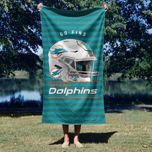 مجموعة مناشف الشاطئ Northwest NFL Miami Dolphins مكونة من قطعتين، مقاس 76.2 سم × 152.4 سم لكل قطعة، قياسية، ألوان الفريق in Kuwait