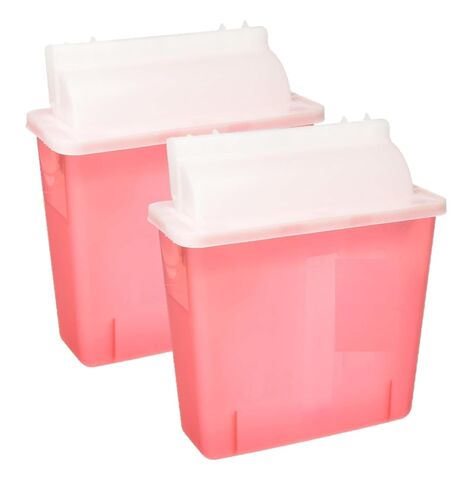 Dealmed Sharps Container, 5 Quart (Pack of 2) Mailbox Lid, Puncture Resistant, Red in Kuwait