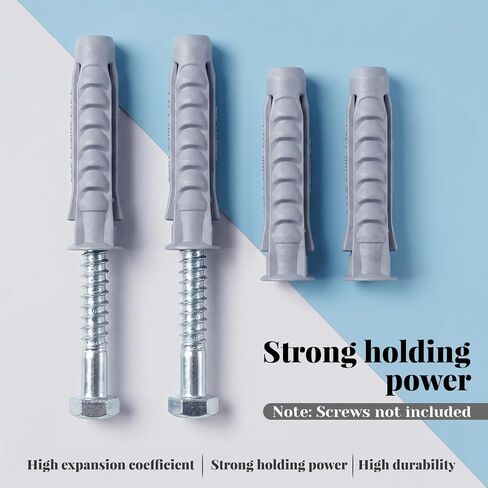 20 Pcs Concrete Wall Anchors, 10x50mm Plastic Heavy Duty Wall Anchors Suitable for TV Mount Installation or Brick Walls in Kuwait