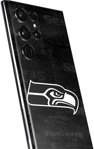 Skinit Phone Decal Skin Compatible with Samsung Galaxy S22 Ultra - Officially Licensed NFL Seattle Seahawks Black & White Design in Kuwait