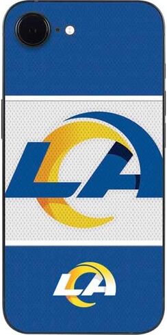 غلاف هاتف Skinit متوافق مع iPhone 16e - تصميم باللونين الأبيض والأسود مرخص رسميًا من NFL Los Angeles Rams in Kuwait