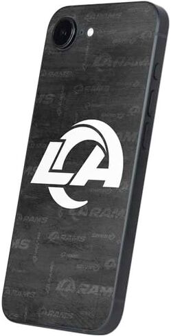 غلاف هاتف Skinit متوافق مع iPhone 16e - تصميم باللونين الأبيض والأسود مرخص رسميًا من NFL Los Angeles Rams in Kuwait