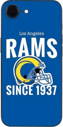 غلاف هاتف Skinit متوافق مع iPhone 16e - تصميم باللونين الأبيض والأسود مرخص رسميًا من NFL Los Angeles Rams in Kuwait