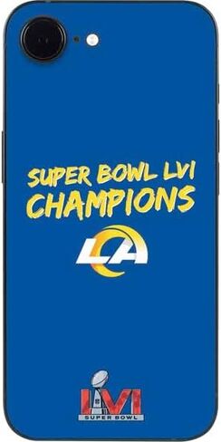 غلاف هاتف Skinit متوافق مع iPhone 16e - تصميم باللونين الأبيض والأسود مرخص رسميًا من NFL Los Angeles Rams in Kuwait