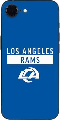 غلاف هاتف Skinit متوافق مع iPhone 16e - تصميم باللونين الأبيض والأسود مرخص رسميًا من NFL Los Angeles Rams in Kuwait