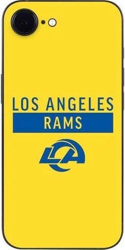 غلاف هاتف Skinit متوافق مع iPhone 16e - تصميم باللونين الأبيض والأسود مرخص رسميًا من NFL Los Angeles Rams in Kuwait