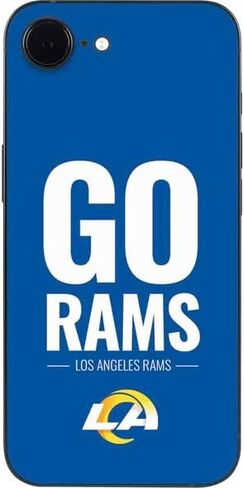 غلاف هاتف Skinit متوافق مع iPhone 16e - تصميم باللونين الأبيض والأسود مرخص رسميًا من NFL Los Angeles Rams in Kuwait