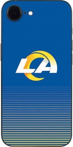 غلاف هاتف Skinit متوافق مع iPhone 16e - تصميم باللونين الأبيض والأسود مرخص رسميًا من NFL Los Angeles Rams in Kuwait