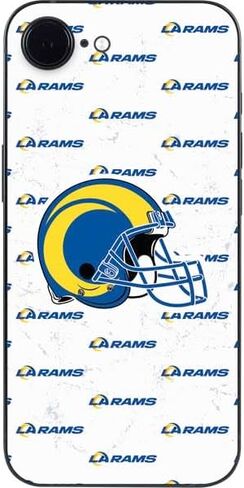 غلاف هاتف Skinit متوافق مع iPhone 16e - تصميم باللونين الأبيض والأسود مرخص رسميًا من NFL Los Angeles Rams in Kuwait