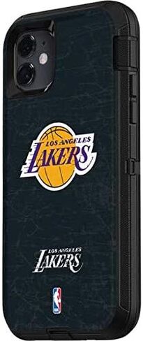 Skinit Decal Skin Compatible with OtterBox Defender iPhone 11 Case - Officially Licensed NBA Los Angeles Lakers Black Primary Logo Design in Kuwait