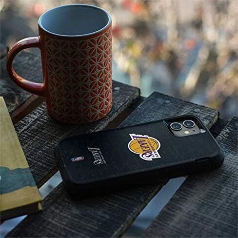Skinit Decal Skin Compatible with OtterBox Defender iPhone 11 Case - Officially Licensed NBA Los Angeles Lakers Black Primary Logo Design in Kuwait
