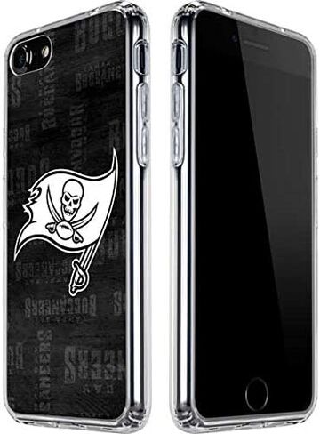 Skinit Clear Phone Case Compatible with iPhone SE (2nd & 3rd Gen) - Officially Licensed NFL Tampa Bay Buccaneers Black & White Design in Kuwait
