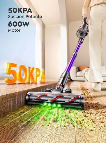 INTETURE Cordless Vacuum Cleaner, 650W 55KPA 70 Mins Vacuum Cleaners for Home, Anti-Tangle Stick Vacuum with Touch Screen, Wall Mount Charging, Upgraded Vacuum Cordless for Pet Hair/Carpet/Floors in Kuwait