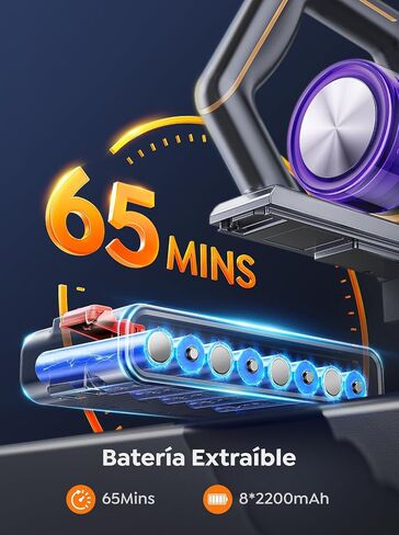 INTETURE Cordless Vacuum Cleaner, 650W 55KPA 70 Mins Vacuum Cleaners for Home, Anti-Tangle Stick Vacuum with Touch Screen, Wall Mount Charging, Upgraded Vacuum Cordless for Pet Hair/Carpet/Floors in Kuwait