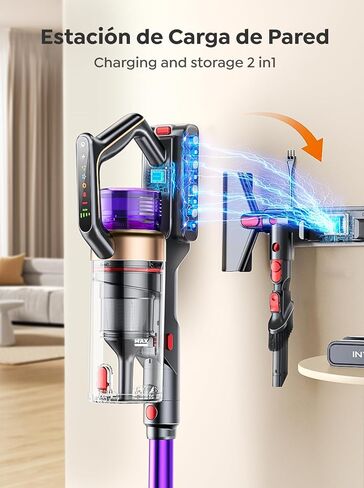 INTETURE Cordless Vacuum Cleaner, 650W 55KPA 70 Mins Vacuum Cleaners for Home, Anti-Tangle Stick Vacuum with Touch Screen, Wall Mount Charging, Upgraded Vacuum Cordless for Pet Hair/Carpet/Floors in Kuwait
