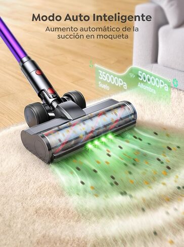 INTETURE Cordless Vacuum Cleaner, 650W 55KPA 70 Mins Vacuum Cleaners for Home, Anti-Tangle Stick Vacuum with Touch Screen, Wall Mount Charging, Upgraded Vacuum Cordless for Pet Hair/Carpet/Floors in Kuwait