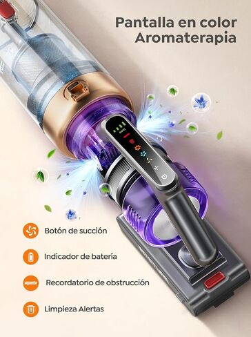 INTETURE Cordless Vacuum Cleaner, 650W 55KPA 70 Mins Vacuum Cleaners for Home, Anti-Tangle Stick Vacuum with Touch Screen, Wall Mount Charging, Upgraded Vacuum Cordless for Pet Hair/Carpet/Floors in Kuwait