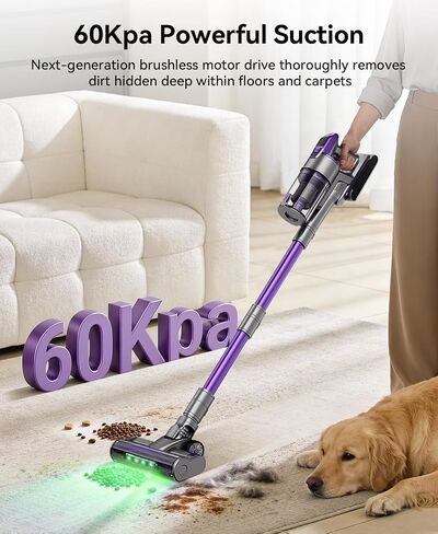 Cordless Vacuum Cleaner 60,000Pa,70 Min 150,000PRM Vacuum Cleaner, 18-Layer Filtration Vacuum, Self-Standing Vacuum Cleaners for Home with 1600ml Cup for Pet Hair Carpet Hardwood Floor Car X18 in Kuwait
