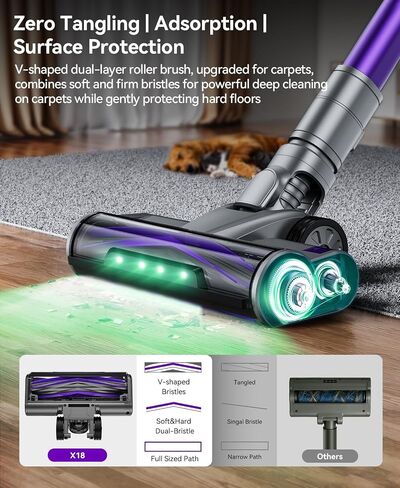 Cordless Vacuum Cleaner 60,000Pa,70 Min 150,000PRM Vacuum Cleaner, 18-Layer Filtration Vacuum, Self-Standing Vacuum Cleaners for Home with 1600ml Cup for Pet Hair Carpet Hardwood Floor Car X18 in Kuwait