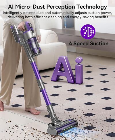 Cordless Vacuum Cleaner 60,000Pa,70 Min 150,000PRM Vacuum Cleaner, 18-Layer Filtration Vacuum, Self-Standing Vacuum Cleaners for Home with 1600ml Cup for Pet Hair Carpet Hardwood Floor Car X18 in Kuwait