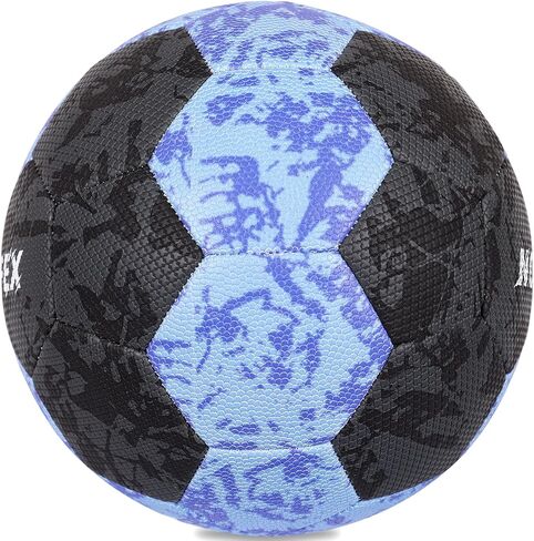 Soccer Ball Size 5 for Youth & Adults, Black Blue PU Leather, Durable Machine-Stitched 32-Panel Football, Hidden Seams, Water-Resistant, Outdoor & Indoor Training Ball in Kuwait
