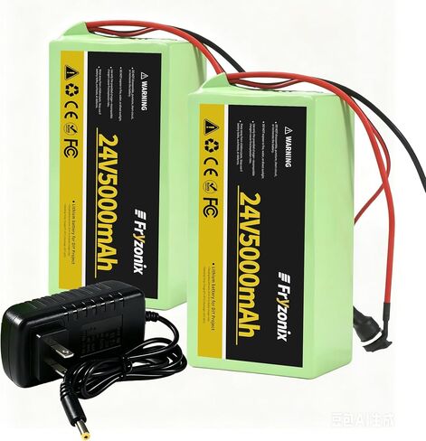 2 Pack 24V 5Ah Lithium Battery with 29.4V 1A Charger, 24 Volt Rechargeable Battery for DIY Projects in Kuwait