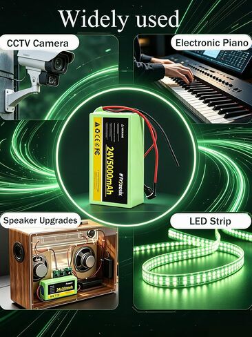 2 Pack 24V 5Ah Lithium Battery with 29.4V 1A Charger, 24 Volt Rechargeable Battery for DIY Projects in Kuwait