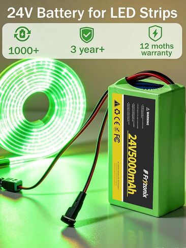 2 Pack 24V 5Ah Lithium Battery with 29.4V 1A Charger, 24 Volt Rechargeable Battery for DIY Projects in Kuwait