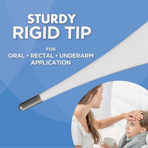 ميزان الحرارة الرقمي فيريديان | قراءة مدتها 60 ثانية | تنبيه الحمى + استدعاء الذاكرة| نصيحة جامدة سريرية | صحية ومقاومة للماء وسهلة التنظيف | حقيبة تخزين + أغطية مسبار متضمنة in Kuwait