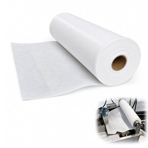Industrial Cutting Fluid Filter Paper Roll - 19.6" x 328' (50cm x 100m) - 25-30 Micron High-Efficiency Coolant Filtration for CNC Grinding, Milling, Metalworking - Mixed Fiber (50cmX100m) in Kuwait
