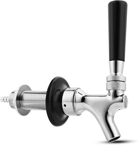 American Beer Faucet Tap with Nipple Shank - Spring Self-Closing Kegerator Dispenser for Homebrew(D) in Kuwait