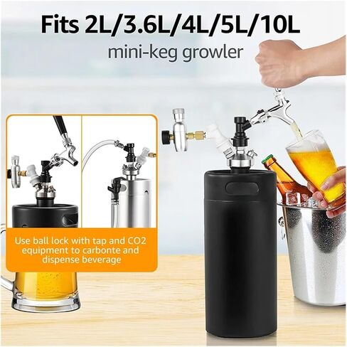 ELECQUEEN Mini Keg Spear - موزع صنبور من الفولاذ المقاوم للصدأ مع خرطوم سيليكون 30 سم لتقديم البيرة بشكل مثالي في الحفلات والتجمعات in Kuwait